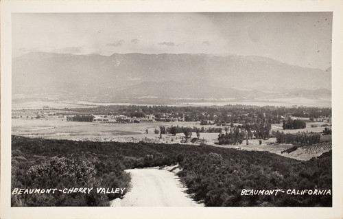 View of mountains and the developing town of Beaumont