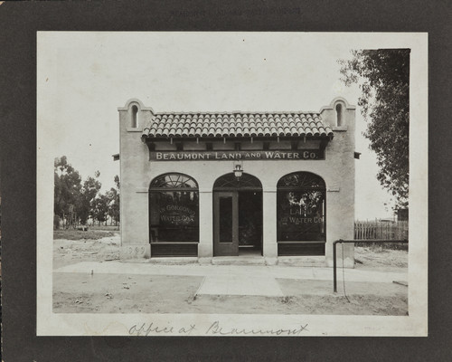 Beaumont Land and Water Company office, built in 1909, on the south side of the 300 block of 5th Street