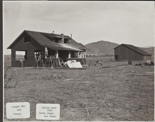 Seiltz Home in 1909, on Cougar Way and Cherry Ave