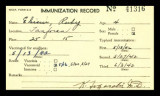 Immunization record, WCCA Form S-5, Ruby Ebisui