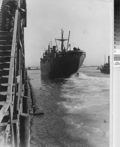 [Photograph of a liberty ship]