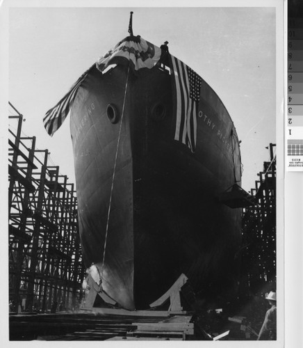 [Photograph of the liberty ship Timothy Pickering at launching]