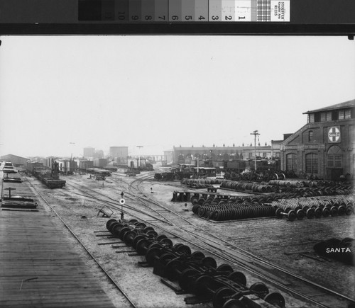 [Photograph of the Sante Fe railroad shop A]