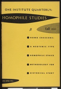 ONE institute quarterly 3/4/11 (Fall 1960)