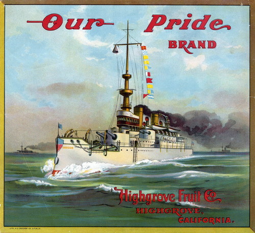 Crate label, "Our Pride Brand." Highgrove Fruit Co. Highgrove, Calif