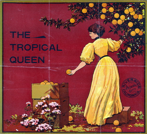 Crate label, "Tropical Queen." Riverside, Calif