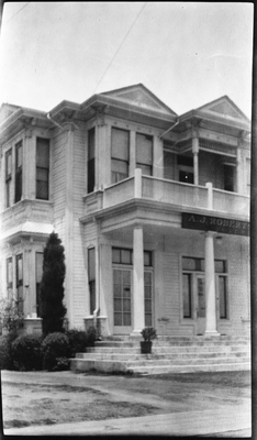 Exterior of A.J. Roberts, Sons & Co. Undertakers building, 1415 Central Ave. Los Angeles, California