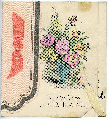 Mother's Day card from Frederick Roberts to his wife, Pearl Roberts