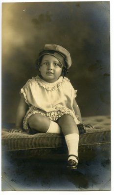 Portrait of Patricia Roberts, age three