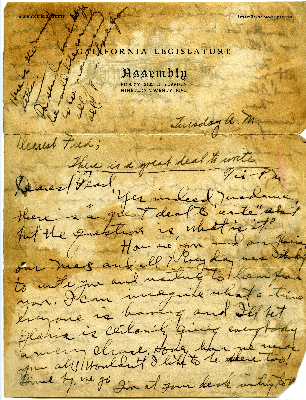 Letter from Fredrick Roberts to Pearl Roberts