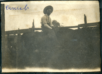 Ernest Hinds riding a horse