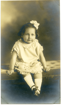 Portrait of Patricia Roberts, age three