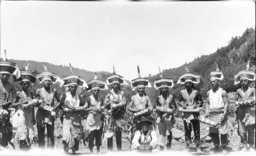 Pecwan: Jump Dancers, probably in 1926, posed shot