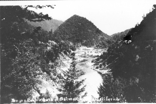 Somes Bar: Sugar Loaf at the mouth of the Salmon River