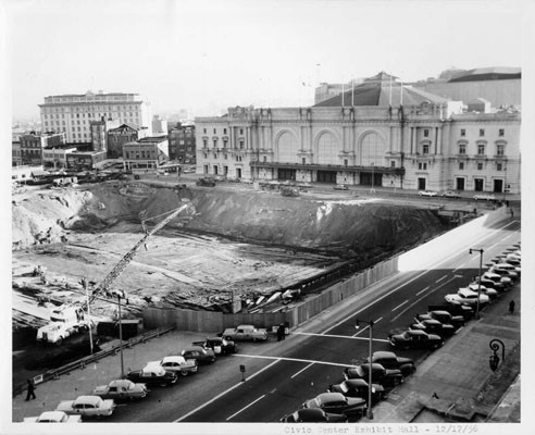 [Construction of the Civic Center Exhibit Hall--December 17, 1956]