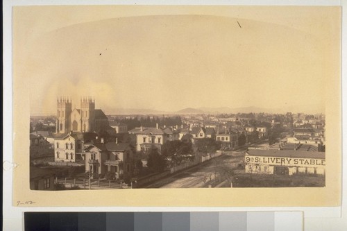 Birds Eye View of Oakland, 9th Street looking West