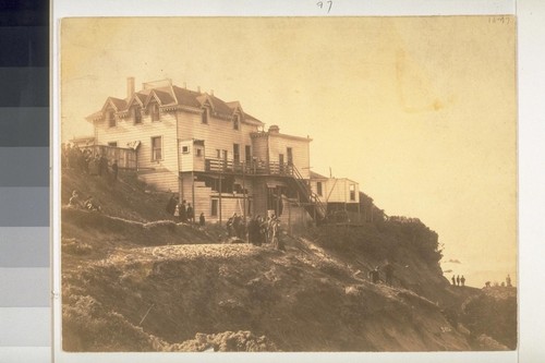 Cottage at cliff, near Cliff House, damaged by explosion