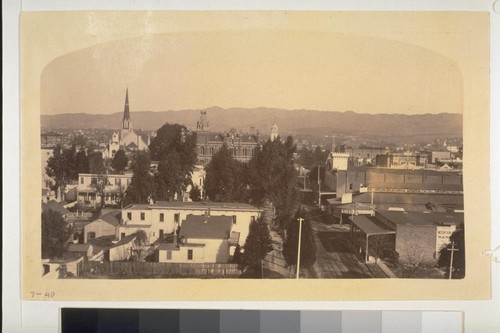 Birds Eye View of Oakland, Washington Street looking North