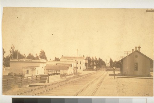 Belmont, California, Grand Saloon American House (hotel) and Railroad Station, 1880's