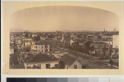 "Birds Eye View of Oakland, 10th Street Looking West"