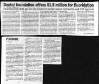 Dental foundation offers $1.5 million for fluoridation