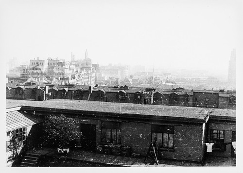 City Houses and skyline