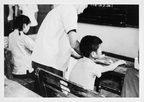 Children Receiving Acupuncture Treatment at School