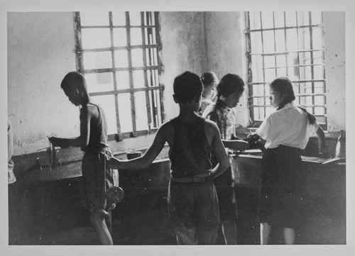 Young students working