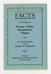 Facts concerning the Owens Valley reparations claims