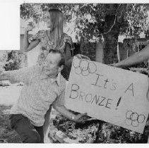 Kathy Hammond's family celebrates her bronze medal at the 1972 Munich Olympics