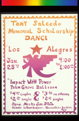 Tony Salcedo Memorial Scholarship Dance, Announcement Poster for