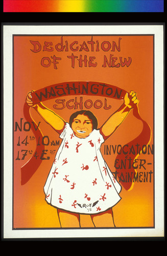 Dedication of the New Washington School, Announcement Poster for