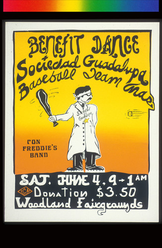 Benefit Dance--Baseball Team, Announcement Poster for