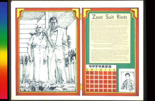 (Zoot Suit); from La Historia De California Calendar 1977