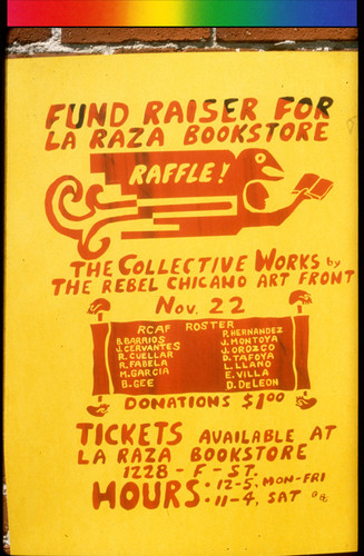 Fund Raiser for la Raza Bookstore, Announcement Poster for