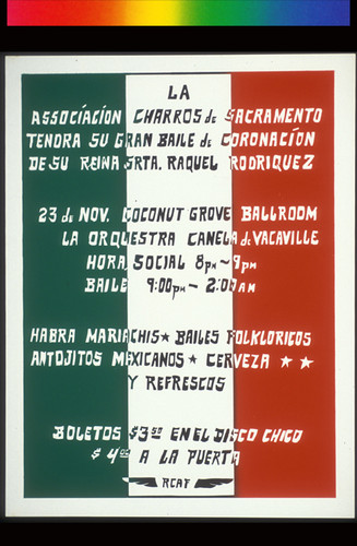 La Associación [sic] Charros de Sacramento, Announcement Poster for