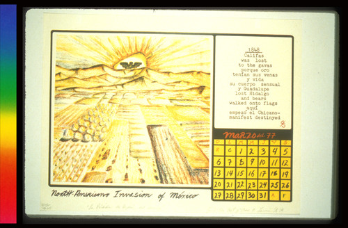 La Pérdida de Aztlán del Monjo; from La Historia De California Calendar 1977