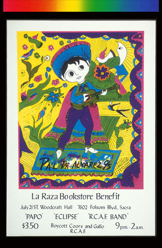 La Raza Bookstore Benefit, Announcement Poster for