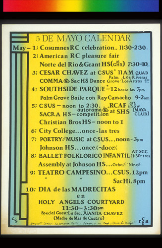 5 de Mayo Calendar, Announcement Poster for