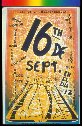 16th de Sept[iembre] - Día de la Independencia, Announcement Poster for