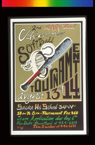 2nd Annual Chicano Softball Tournament, Announcement Poster for