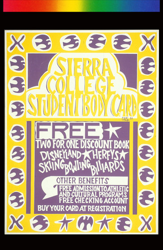 Sierra College Student Body Card, Announcement Poster for