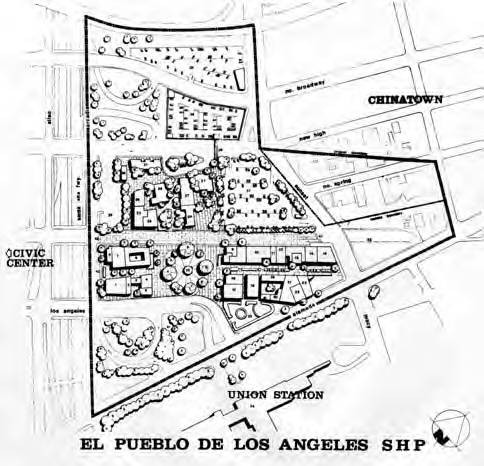 El Pueblo de Los Angeles Historical Monument map and legend