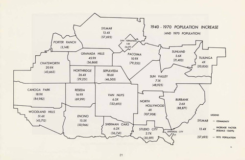 Population increase map, 1977