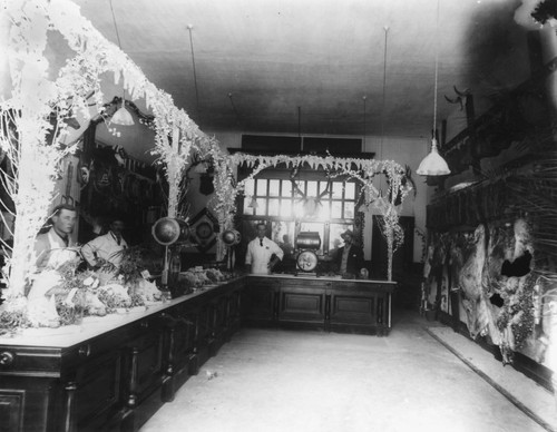 Palace Meat Market, Interior View. [graphic]