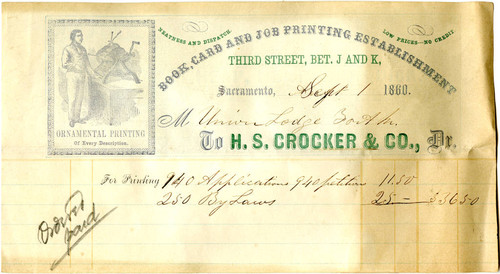 H. S. Crocker and Co. - Book, Card and Job Printing Establishment