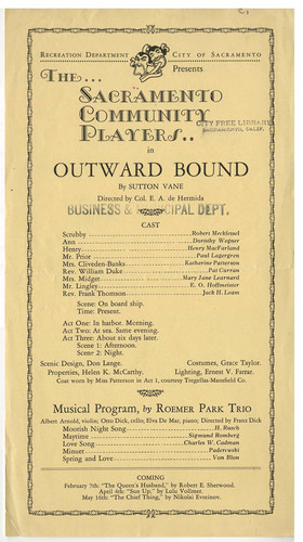 The Sacramento Community Players present the Sutton Vane play "Outward Bound"