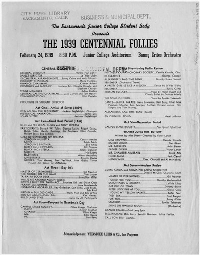 The 1939 Centennial Follies