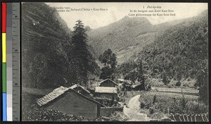 Mountain valley farm, China, ca.1920-1940