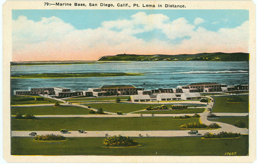 Marine Base, San Diego, Calif., Pt. Loma in Distance